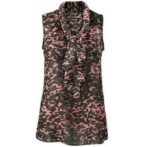 CAbi size small animal print shell top. NWOT.